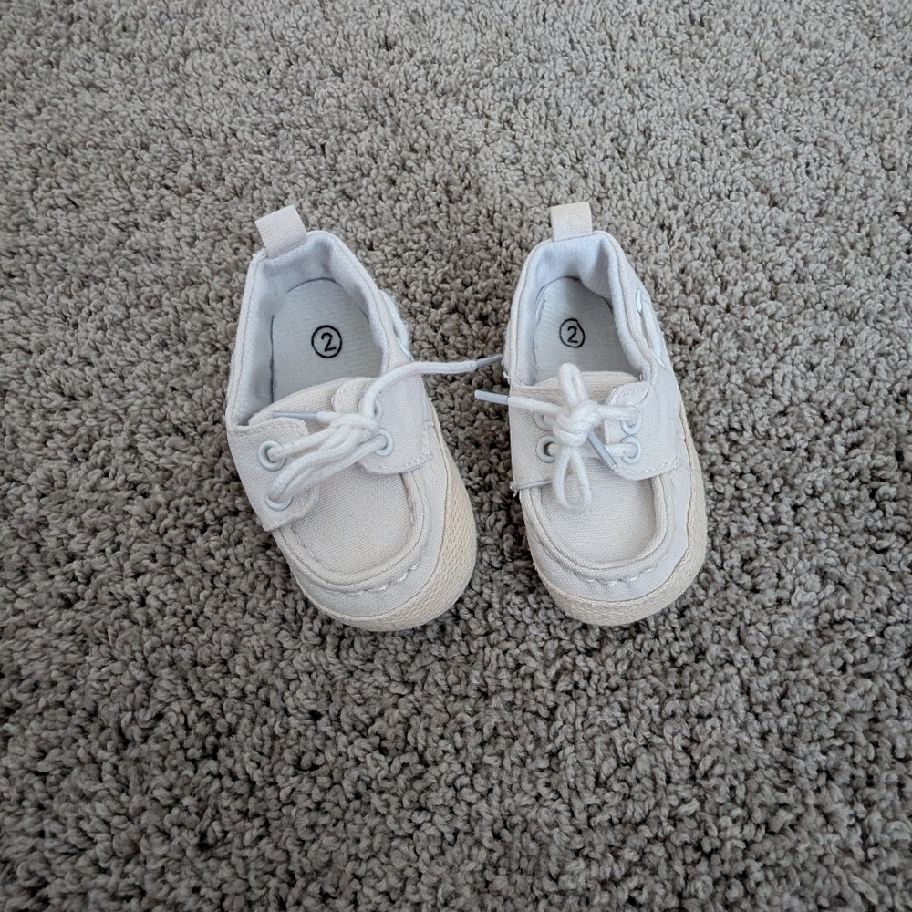 White Kids Boat Shoes Size 2 Monthss